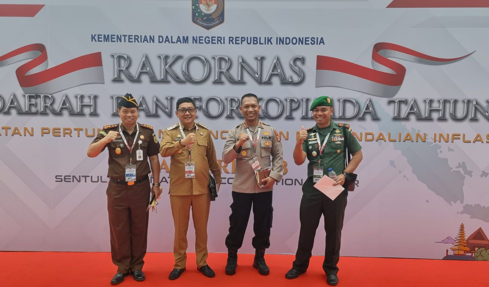 Kapolres Dandim Kajari Dan Wakil Bupati Toraja Utara Hadiri Rakornas