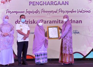 Giat Percepat Vaksinasi, Priska Adnan Terima Penghargaan Pada Peringatan Hari Ibu