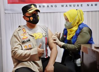 Kapolres Wajo Langsung Vaksin Booster, Gerakkan Seluruh Personil Untuk Ikut Vaksinasi Booster
