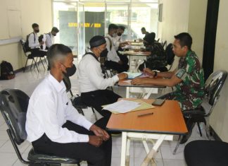 Kodim 1421/Pangkep Berangkatkan Pendaftar Komcad Yang Terpanggil Mengikuti Seleksi Administrasi