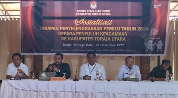 Sukseskan Pemilu 2024, KPU Torut Hadirkan Penyuluh Keagamaan Ikut Sosialisasi Tahapan Penyelenggara Pemilu