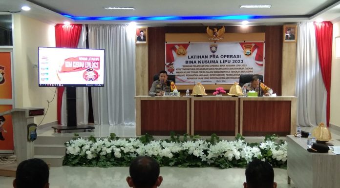 Wakapolres Pangkep Kompol H. Andi Ashari Buka Pelatihan Pra Operasi Bina Kusuma Lipu Tahun 2023
