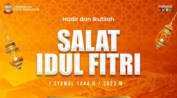 Walikota Danny Pomanto Bersama Jajarannya Salat Ied di Lapangan Karebosi Makassar