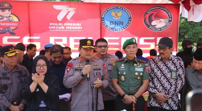 Sukses Polda Sulsel Musnahkan BB 20,7 Kg Sabu, 957 Butir Ekstasi, 4,3 Kg Daun Ganja dan 4000 Butir Obat Daftar ‘G’ di Mapolda Sulsel
