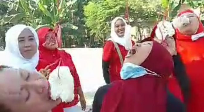 Emak-emak Pesenam Aerobic Kota Pendekar Madiun Ambil Bagian Gebrak HUT Ke-78 RI