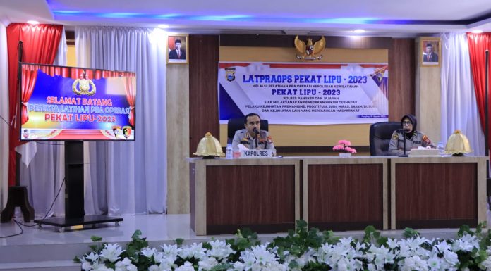 Ciptakan Kamtibmas Yang Kondusif, Kapolres Pangkep Buka Latpra Ops Pekat Lipu 2023