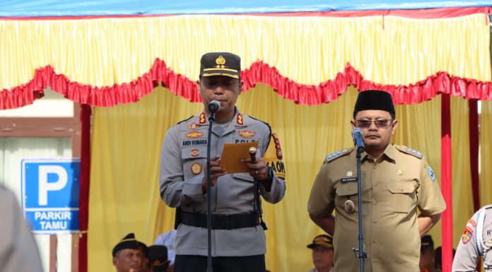 PJ Bupati Bantaeng Dr Andi Abu Bakar, S.Ip, M.Si Sebagai Irup dalam Apel Gelar Pasukan Operasi Lilin Tahun 2023 dalam rangka pengamanan Nataru 2024