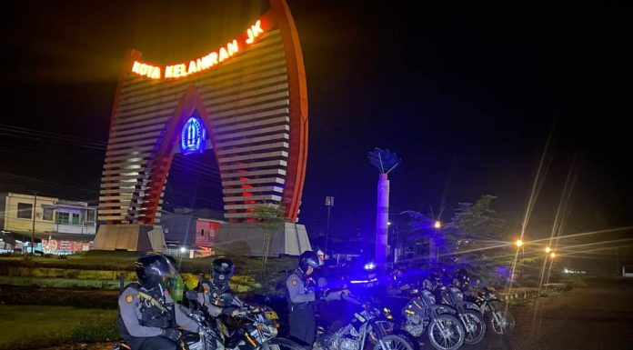 Unit Turjawali Samapta Polres Bone Giat Patroli Antisipasi Gangguan Kamtibmas Malam Hari