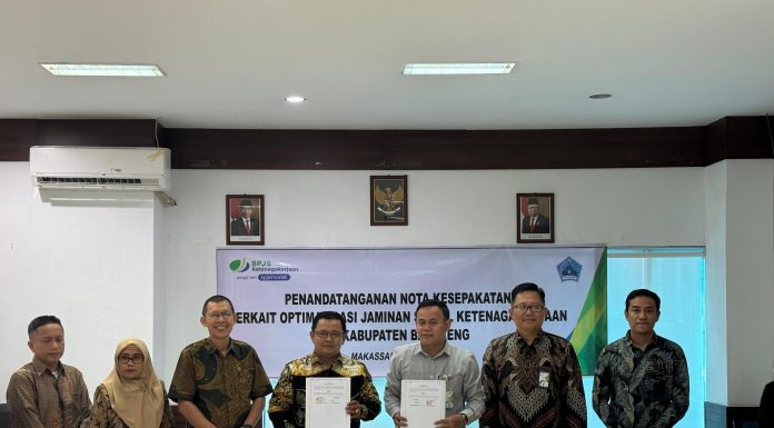 PJ Bupati Bantaeng Tandatangani Nota Kesepakatan Dengan BPJS Makassar