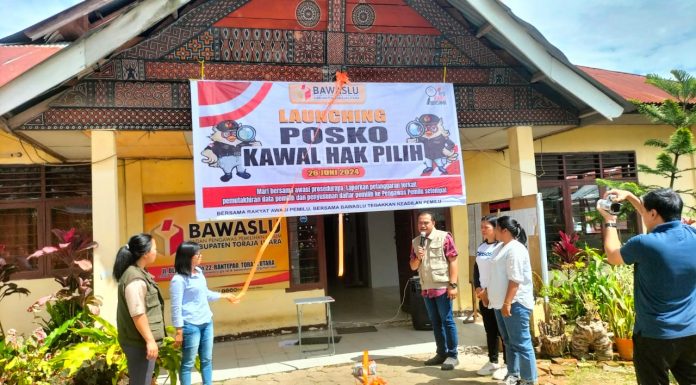 Bawaslu Toraja Utara Launching Posko Kawal Hak Pilih, Pastikan Warga Terdaftar di DPT Pilkada 2024