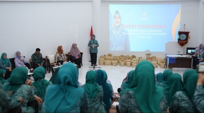 Evaluasi dan Refleksi Program Kerja, Indira Yusuf Ismail Buka dan Pimpin Rakor TP PKK Kota Makassar