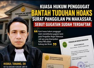 Kuasa Hukum Penggugat Hisbul Tanang, S.H, Bantah Tuduhan Hoaks Surat Panggilan PN Makassar, Tegaskan Gugatan Resmi Terdaftar