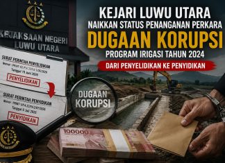 Kejari Luwu Utara Naikkan Status Dugaan Korupsi Program Irigasi Tahun 2024 Ke Tahap Penyidikan