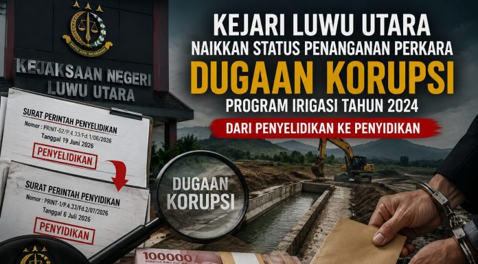 Kejari Luwu Utara Naikkan Status Dugaan Korupsi Program Irigasi Tahun 2024 Ke Tahap Penyidikan