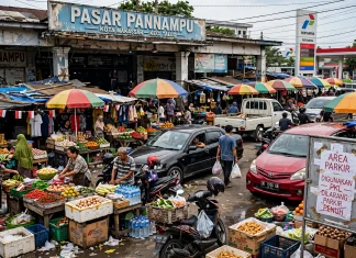 Kios Pasar Banyak Kosong, Lahan Parkir Dipenuhi PKL: Pengelolaan Pasar Sentral Pannampu Dipertanyakan, Apa Kerja Perumda Pasar ?